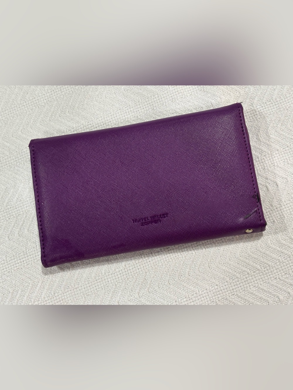 Saffiano Purple Envelope Wallet Clutch - Picture 4 of 8